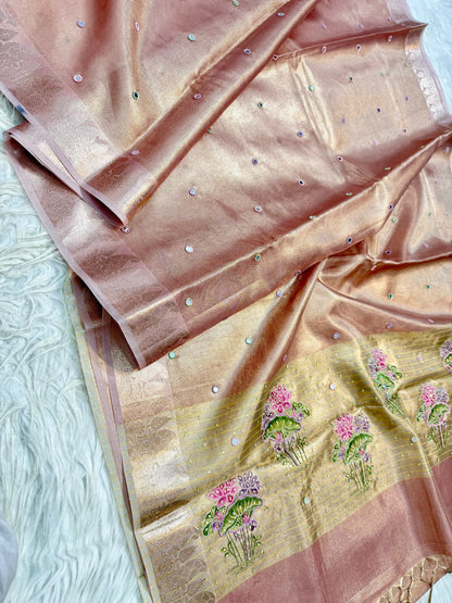 Banaras tissue kota fancy work saree