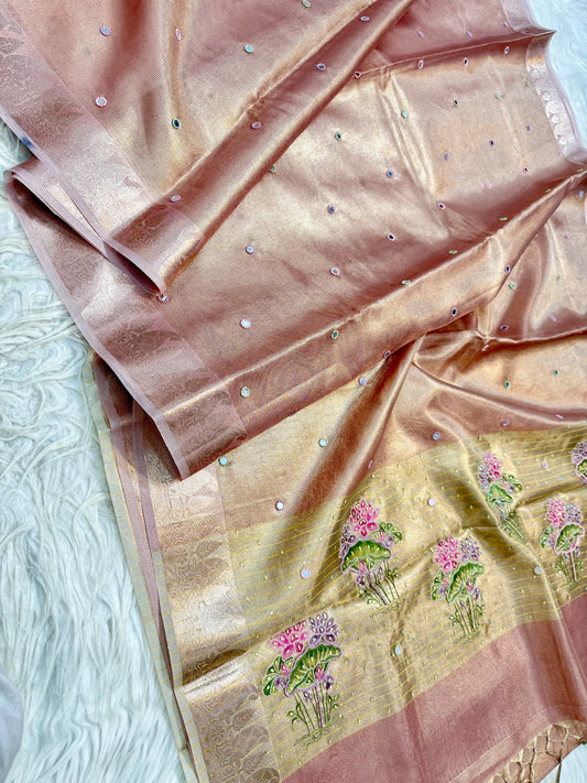 Banaras tissue kota fancy work saree