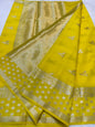 Yellow shade raw mango premium Banarasi saree