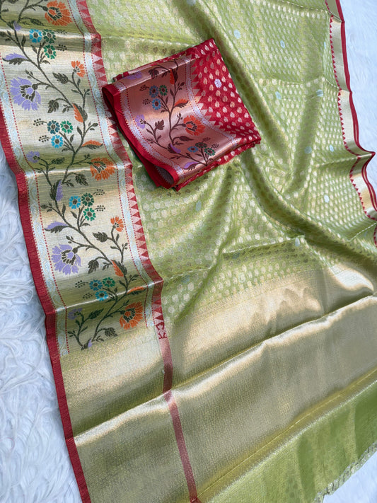 tissue kota paithani border banarasi saree