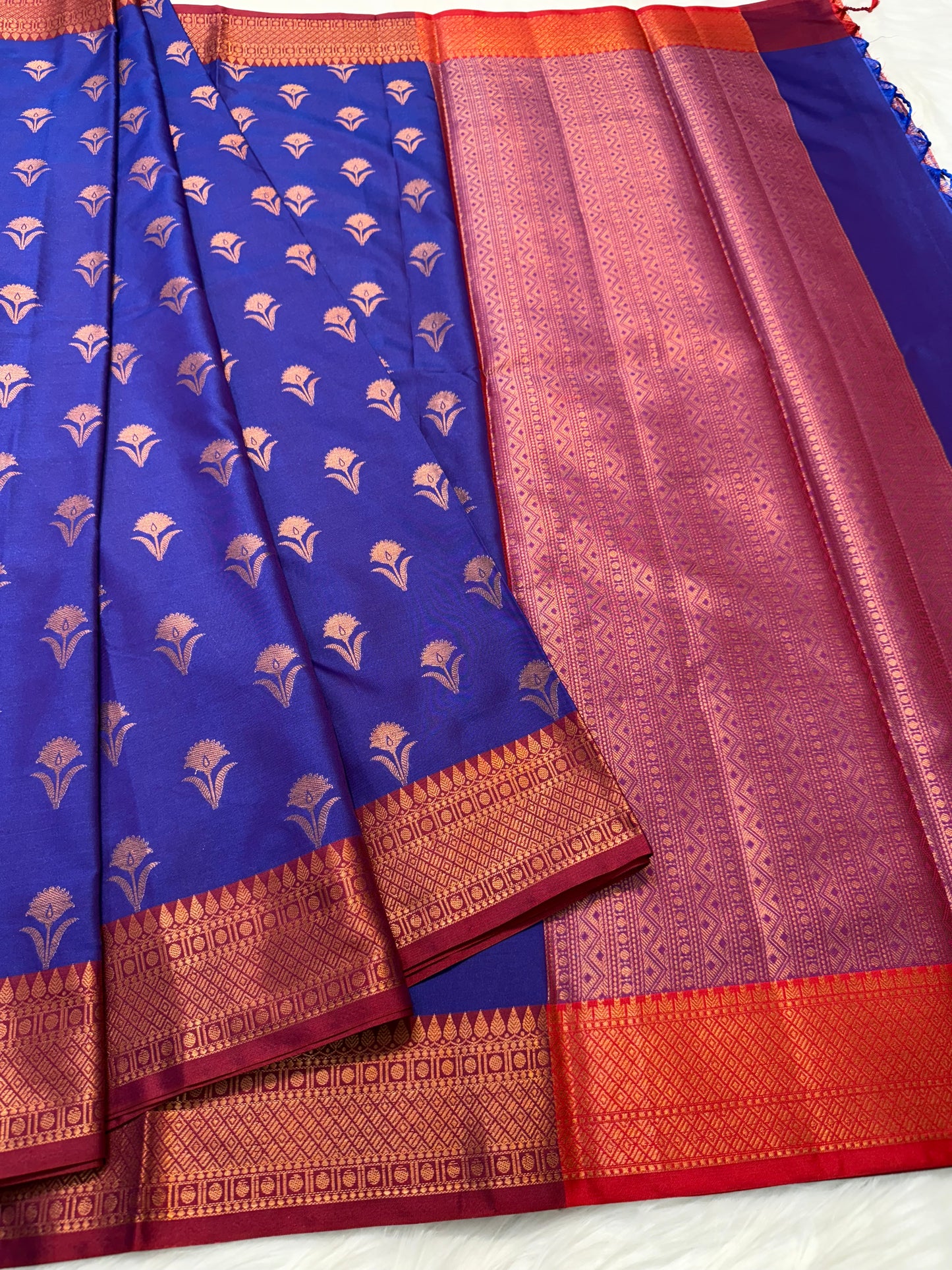 Nevy maroon shade premium soft silk Banarasi saree