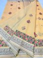 Yellow shade kota designer embroidery Banarasi saree