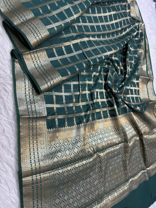 Semi Raw mango banarasi saree