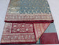 Gray maroon shade Bridal Satan katan ari & stone work Banarasi silk Saree