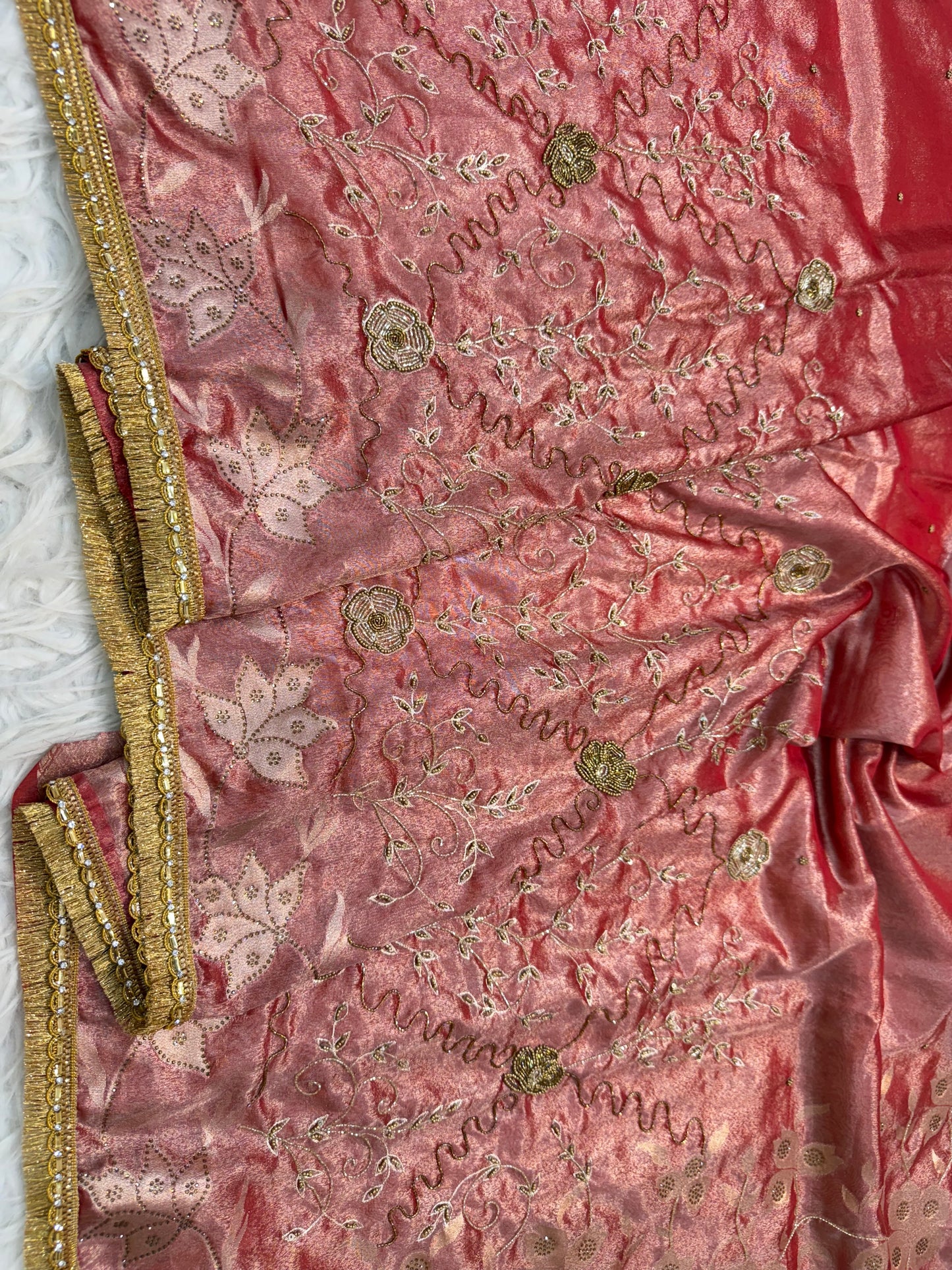 Tissue Aari Work Banarasi silk saree