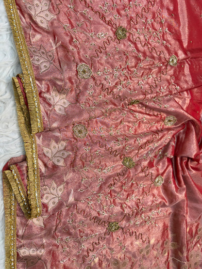 Tissue Aari Work Banarasi silk saree
