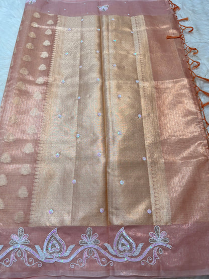 Tissue kota handwork Banarasi saree
