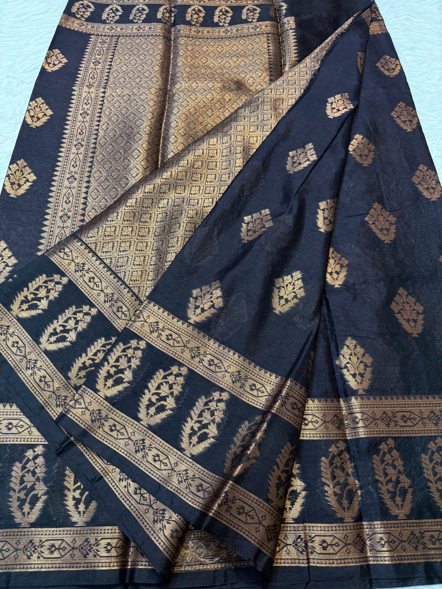 Black shade warm silk Banarasi saree
