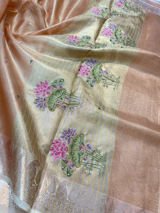 Banaras tissue kota fancy work saree