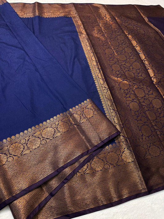 Blue shade Dupion silk premium Banarasi saree