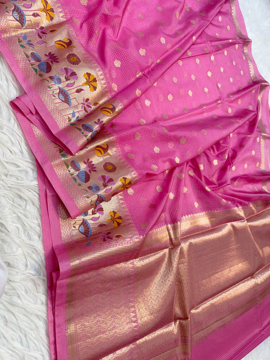 Raw mango pathni border banarasi saree