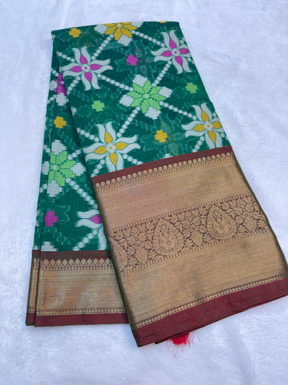 Multicolour cotton silk premium Banarasi saree