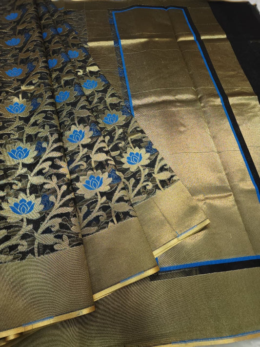 Multicolour shade supernet silk premium  Banarasi saree