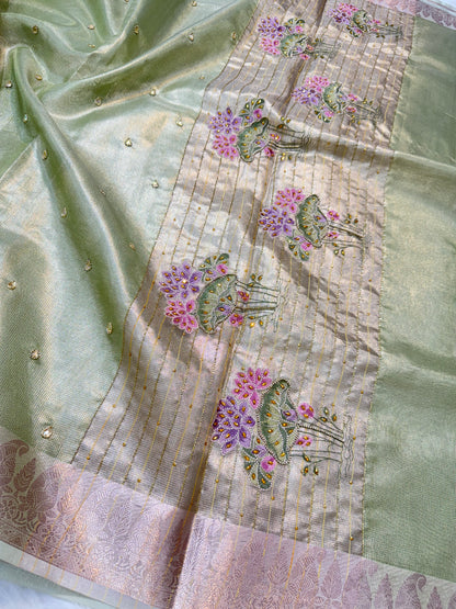 Banaras tissue kota fancy work saree