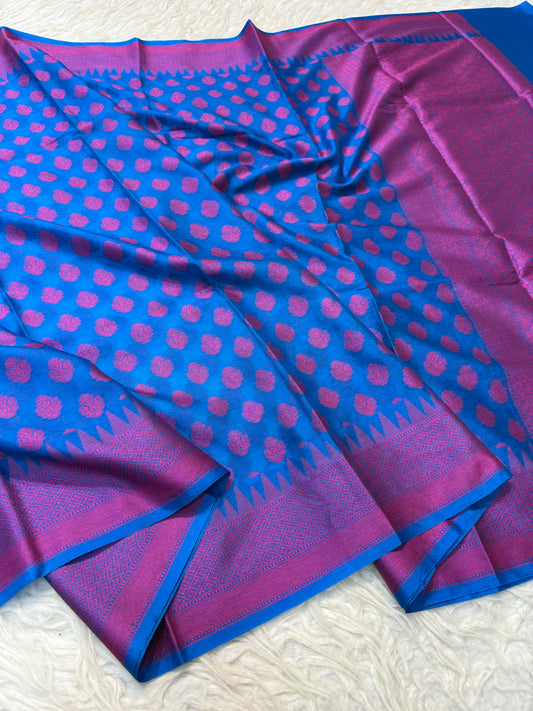 Blue shade warm silk premium Banarasi saree