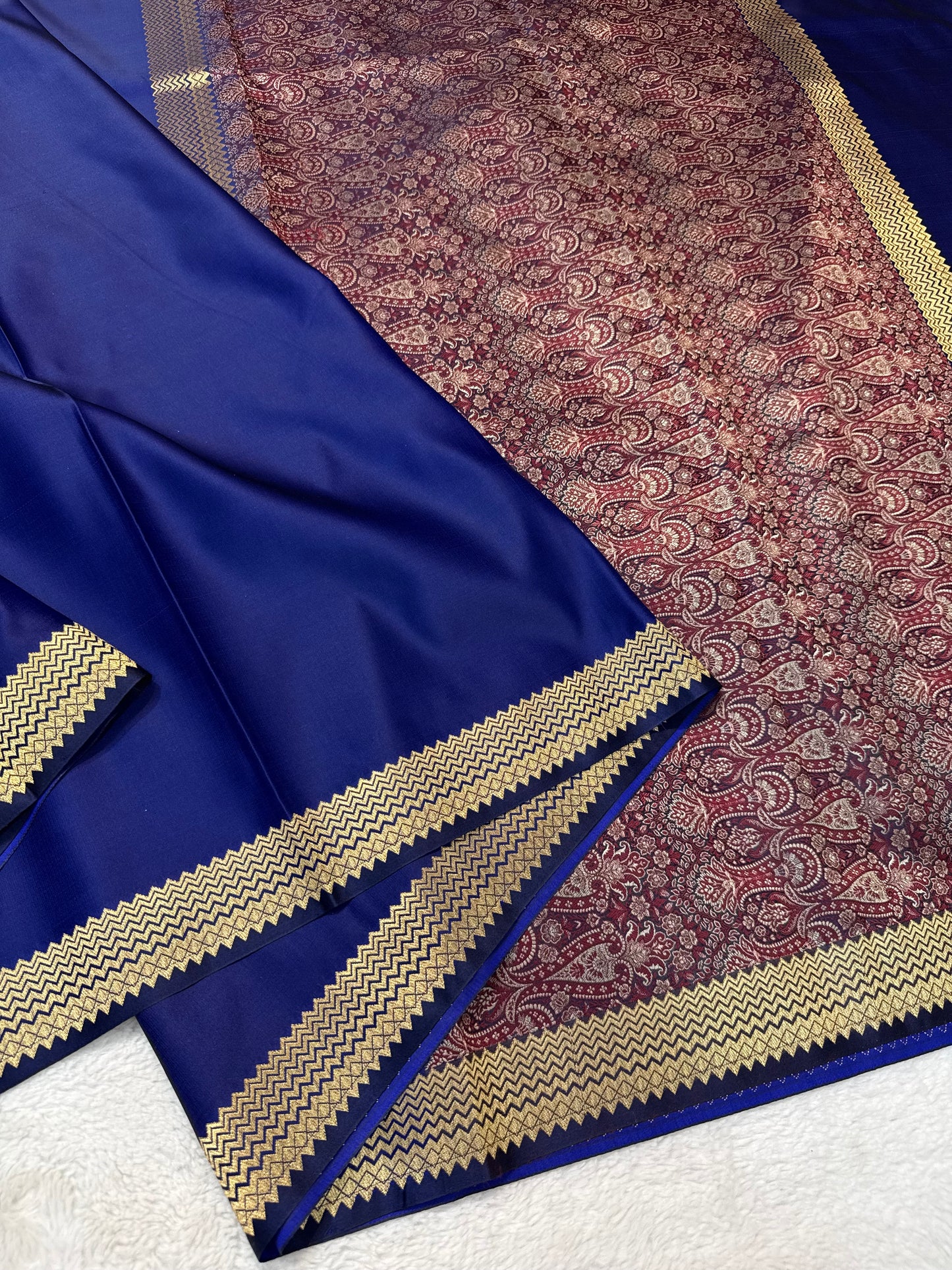Navy shade mashru silk premium Banarasi silk Saree