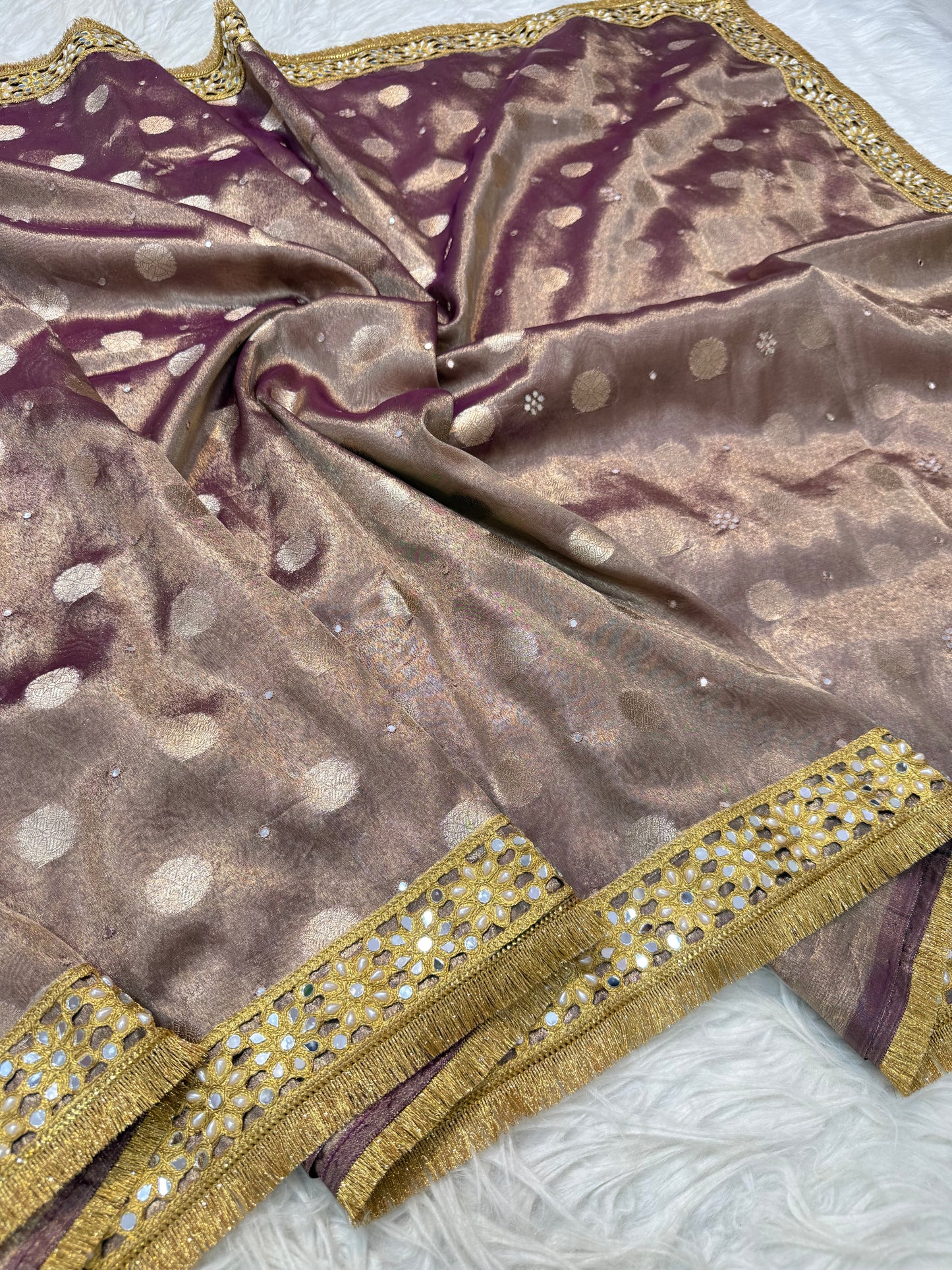 Tissue handwork Banarasi silk saree