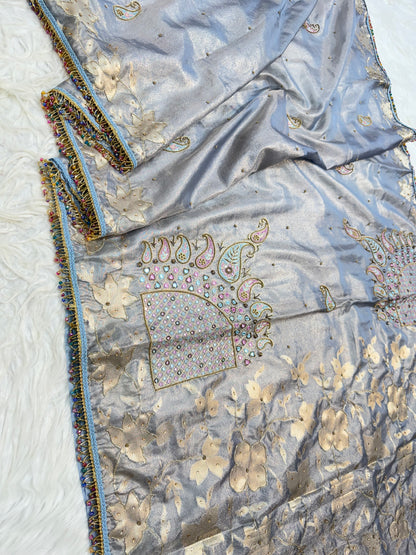 Tissue handwork Banarasi silk saree