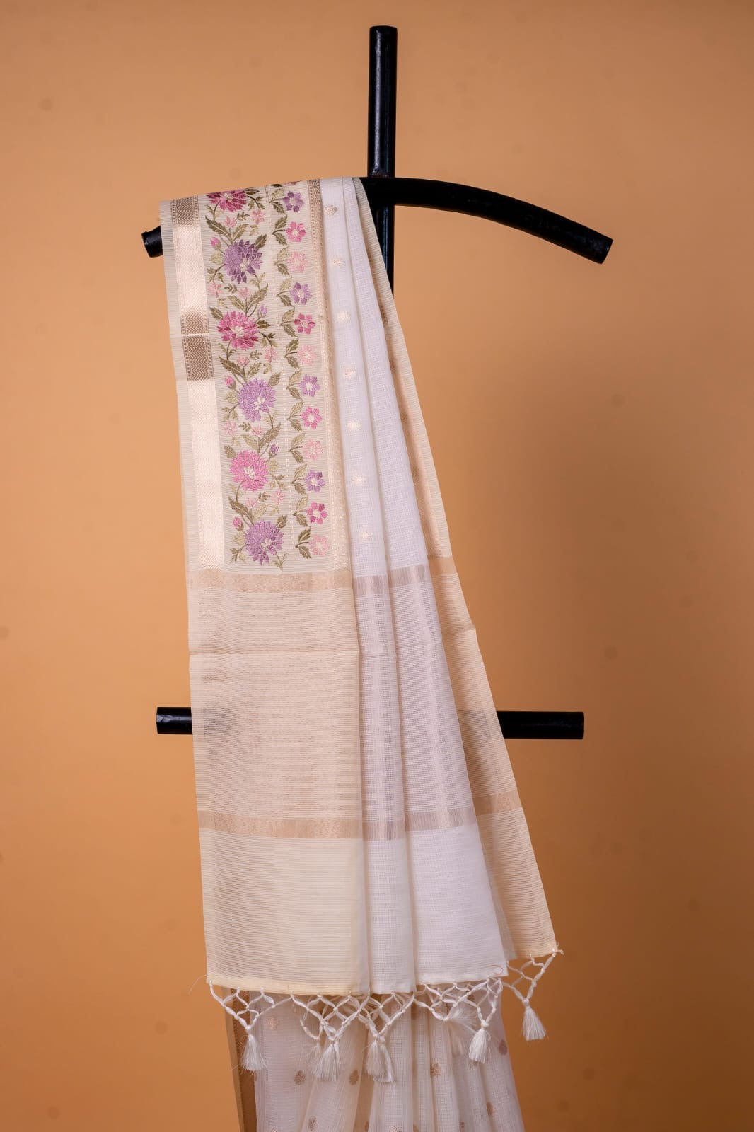 White shade kota designer embroidery premium Banarasi saree