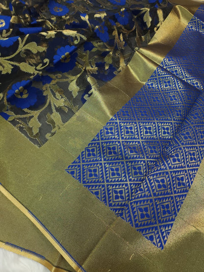 Multicolour shade supernet silk premium  Banarasi saree