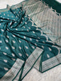Green premium mashru silk Banarasi saree