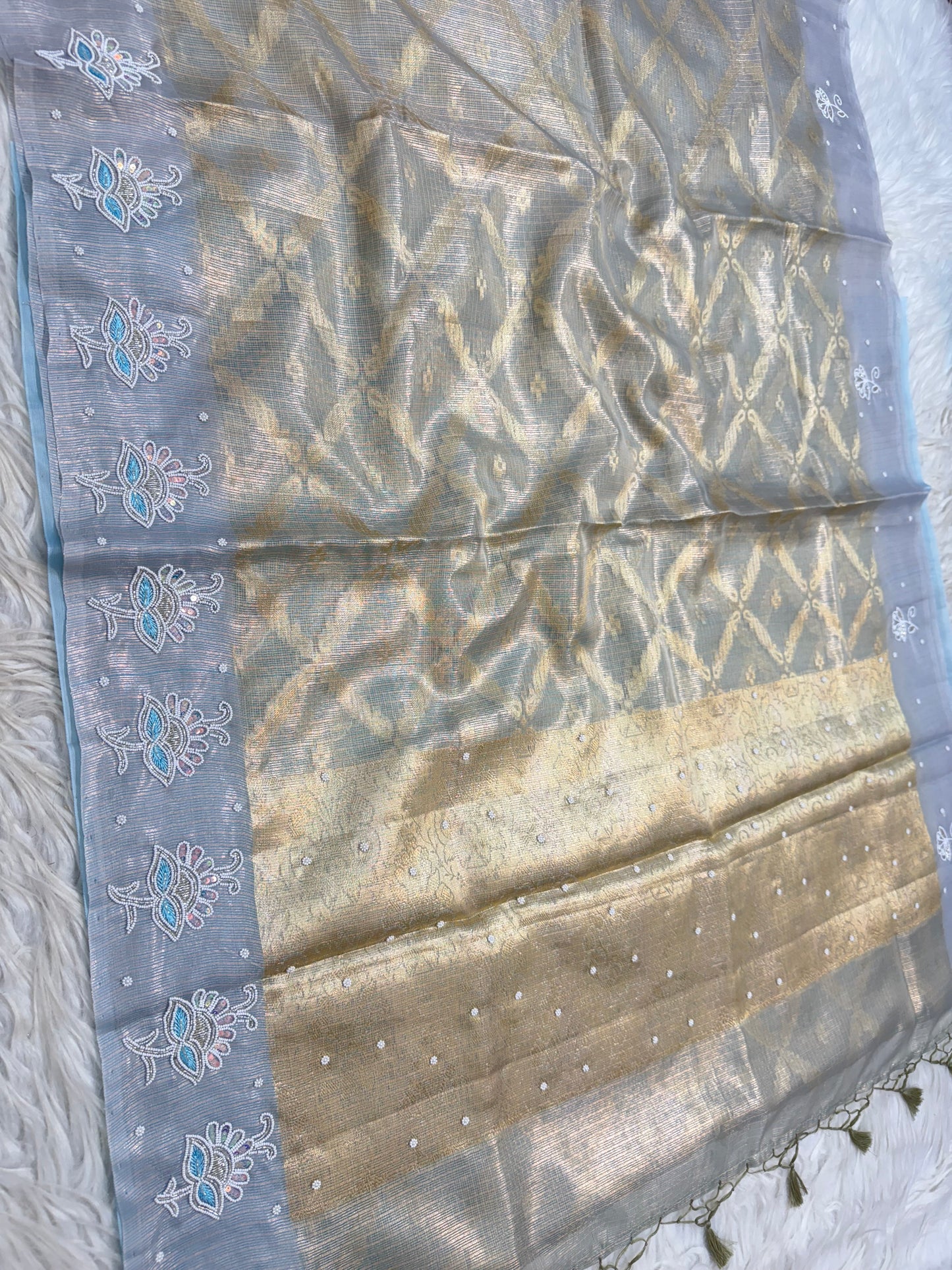 Tissue kota handwork Banarasi saree