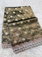 Bottle green  shade tissue ari & zardosi work designer premium Banarasi saree