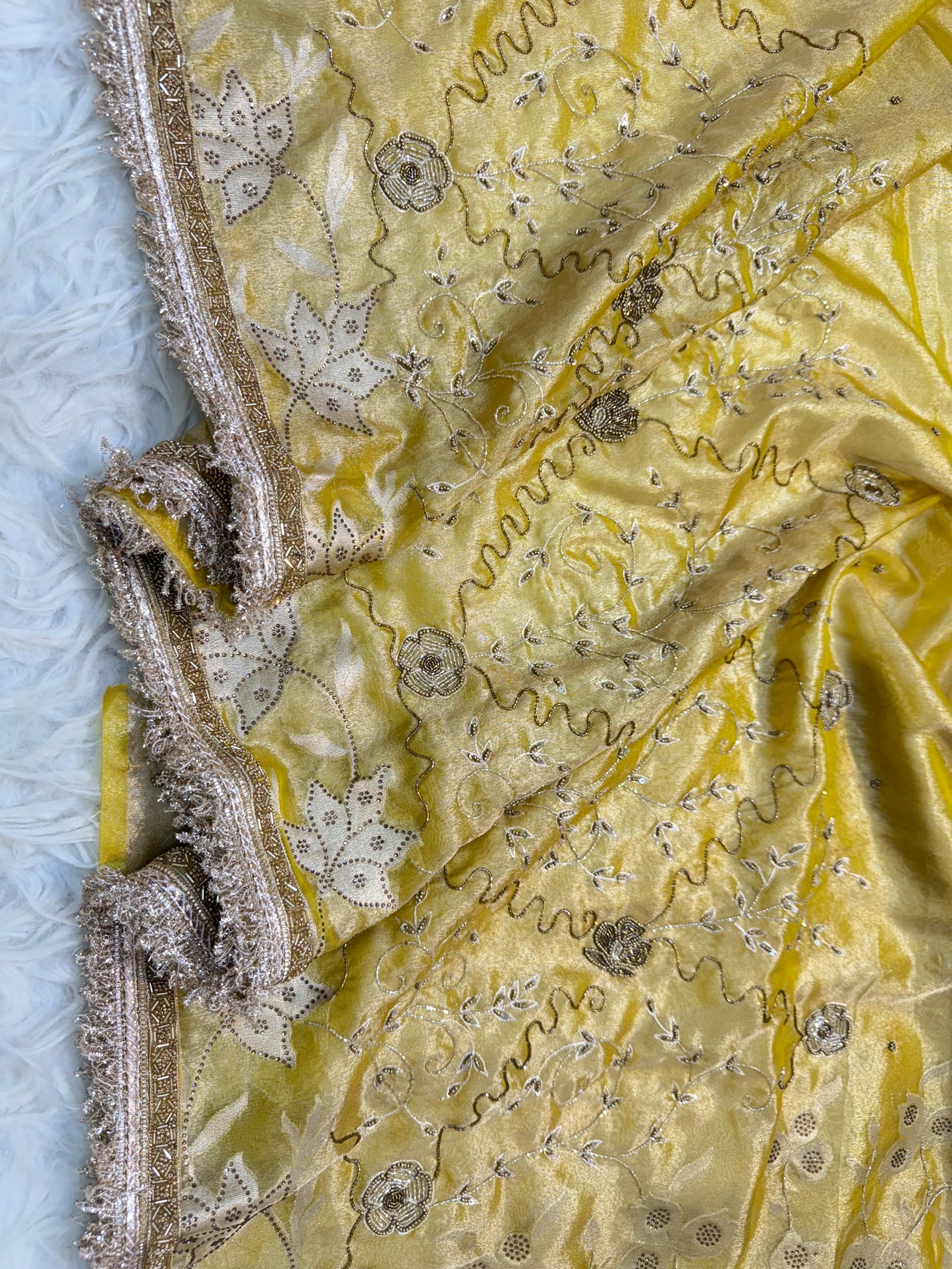 Tissue Aari Work Banarasi silk saree