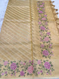 Mango shade tissue kota embroidery primum Banarasi saree