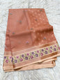 Bronze shade kora organza  embroidery Banarasi saree