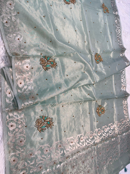 tissue kota handwork banarasi saree