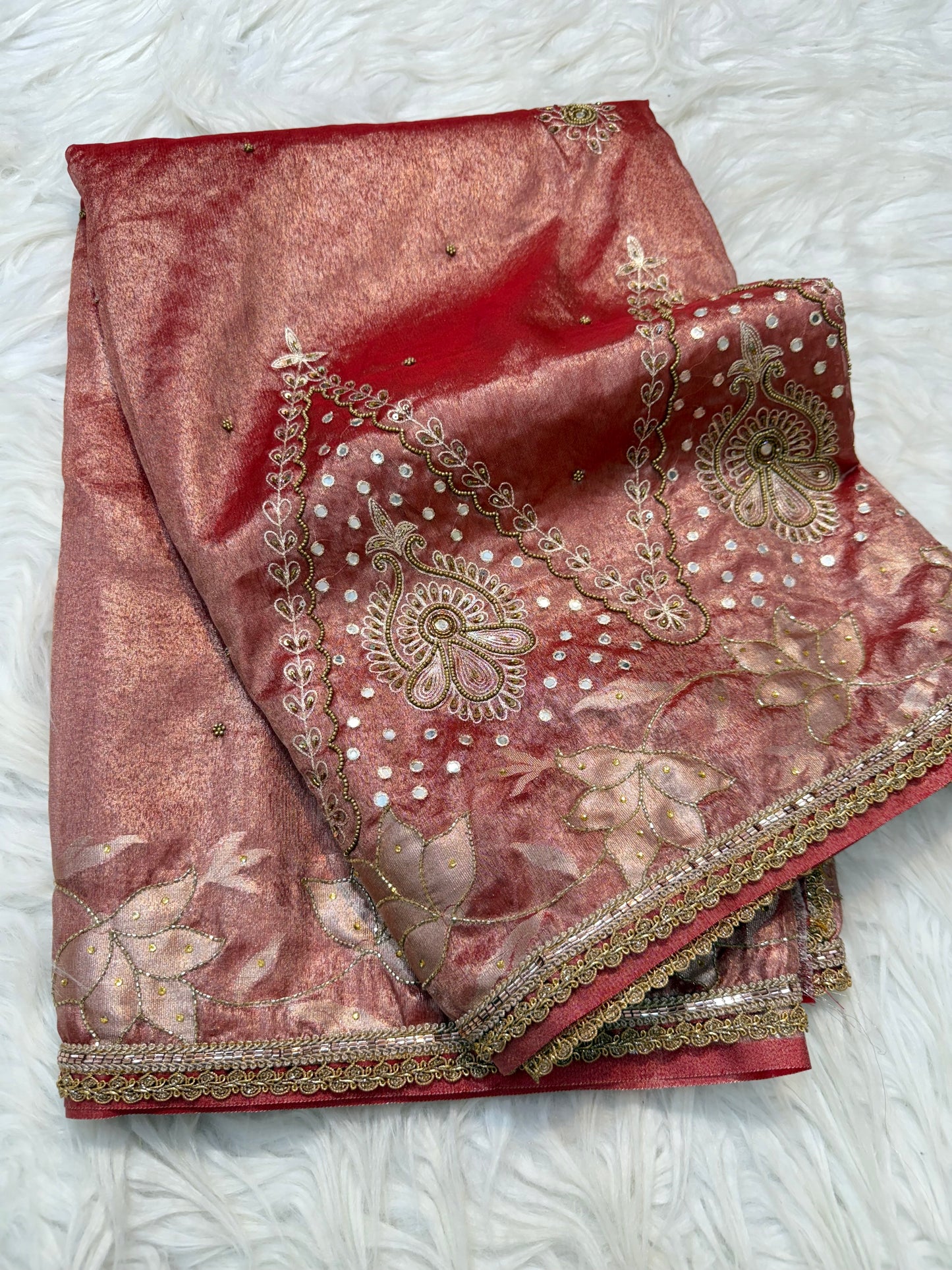 Tissue Aari Work Banarasi silk saree