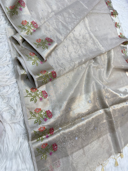 Tissue Kota mirror work Banarasi Sarees