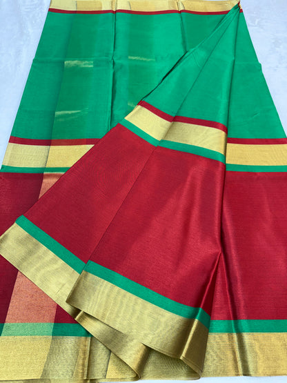 Multicolour shade premium soft silk Banarasi saree