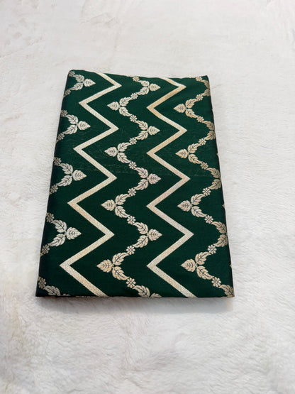 Bottle green shade katan Banarasi silk Saree