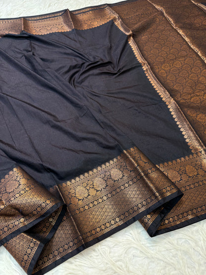 Black shade Dupion silk premium Banarasi saree