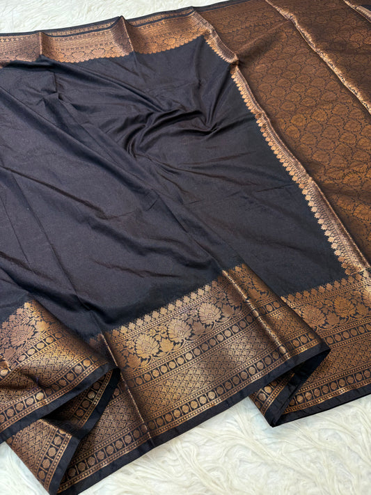 Black shade Dupion silk premium Banarasi saree