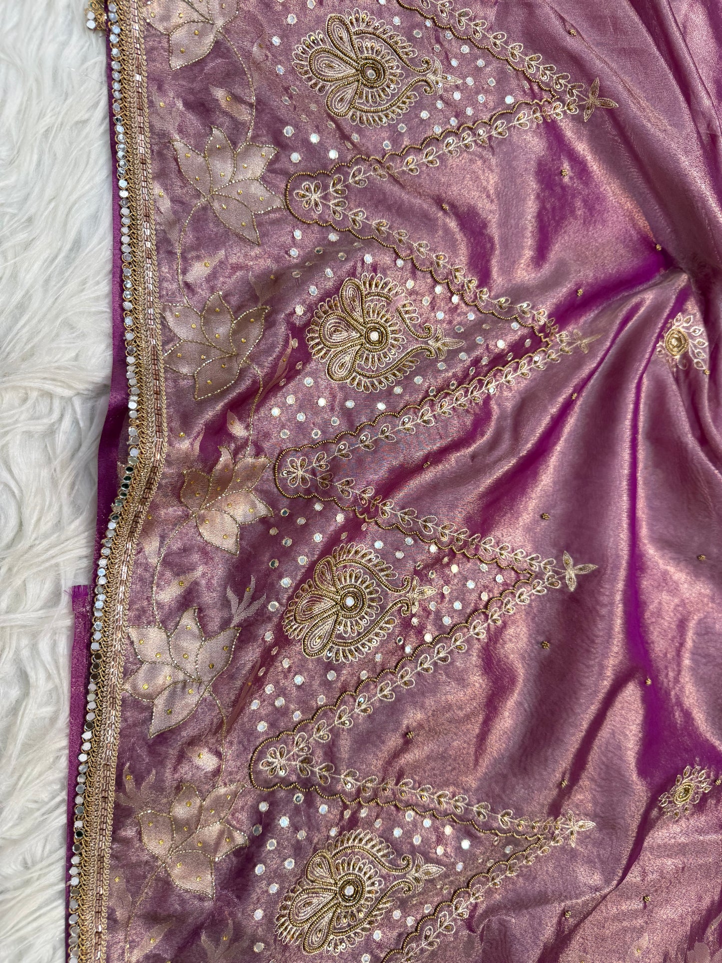 Tissue Aari Work Banarasi silk saree