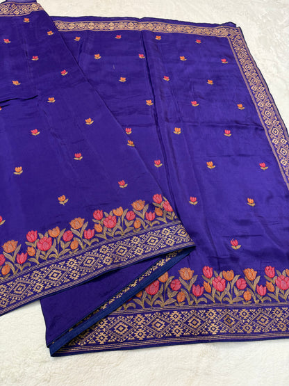 Navy shade viscose embroidery premium designer saree
