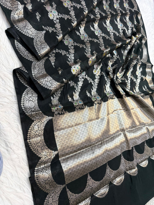 Raw mango Mina  banarasi saree