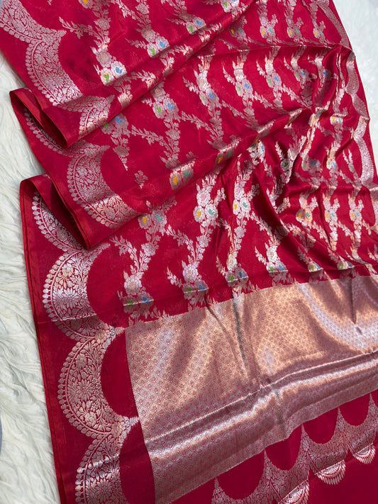 Raw mango Mina  banarasi saree