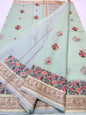 Pista green shade kota designer embroidery Banarasi saree