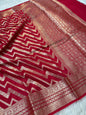 Red shade  Raw mango soft silk banarasi saree