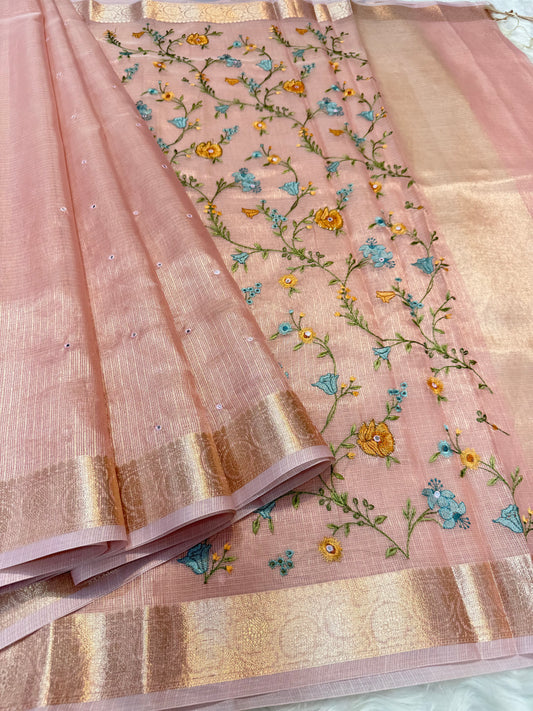 Banaras tissue kota fancy work saree
