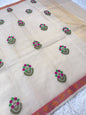 Off white shade tissue kota embroidery primum Banarasi saree