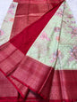 multicolour soft Dupion silk digital  print Banarasi saree