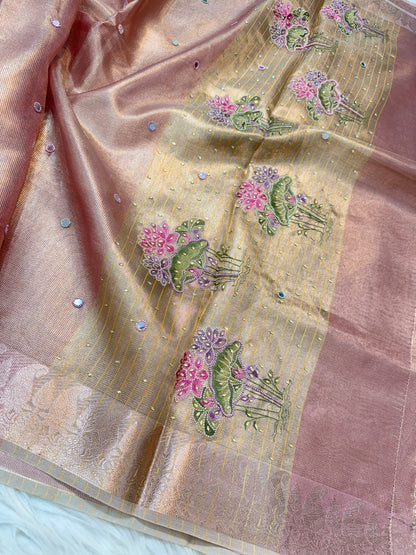 Banaras tissue kota fancy work saree