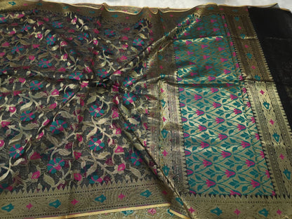 Multicolour shade supernet silk premium  Banarasi saree