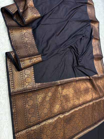 Black shade Dupion silk premium Banarasi saree