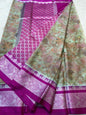 Multi colore warm silk digital print Banarasi saree